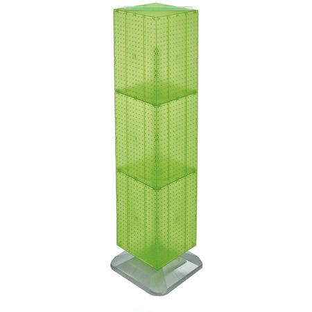 AZAR DISPLAYS 4-Sided Pegboard Floor Spinner Rack Green Panel Size: 14"W x 60"H 701464-GRE